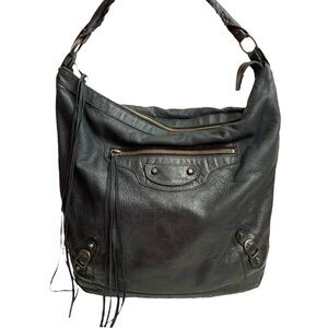 BALENCIAGA Agneau Classic Hardware Day Hobo Black